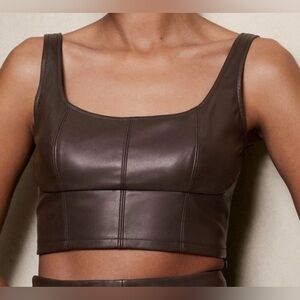 Banana Republic Brown Faux Leather Crop Top